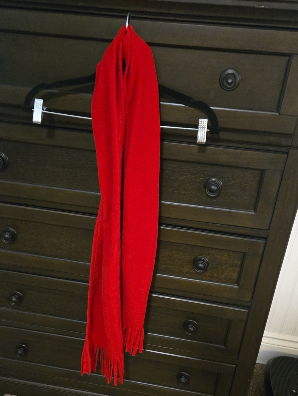 Red Women's Fringe Scarf